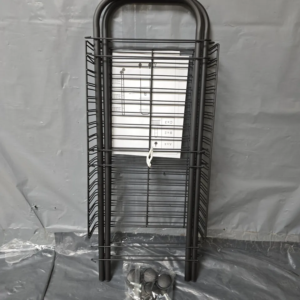 BLACK WIRE STORAGE TROLLEY