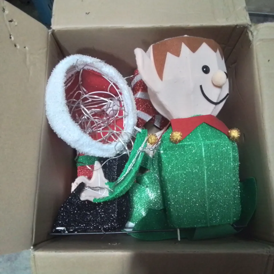 BOXED LED ELF DECORATION.