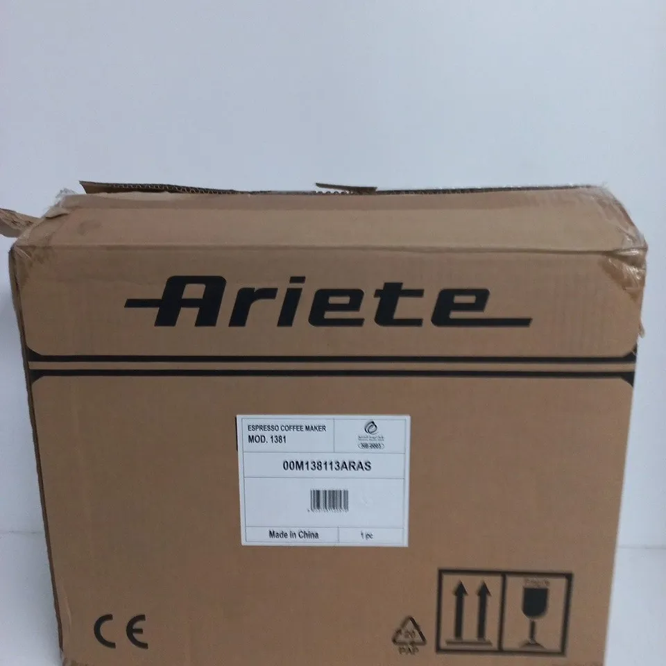 ARIETE ESPRESSO COFFEE MAKER – MODEL 1381 (BOXED)