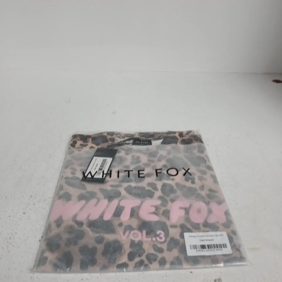 WHITE FOX OFFSTAGE PRINTED OVERSIZED TEE – DARK LEOPARD, XS/S (UK)