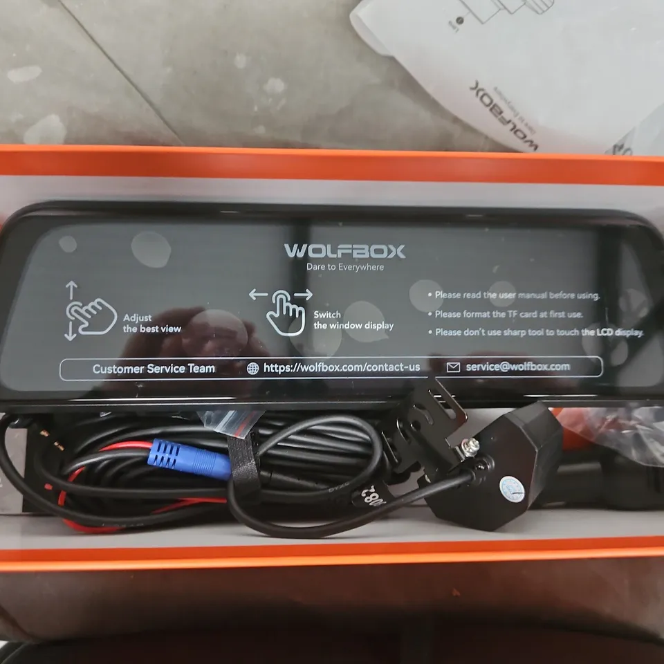 WOLFBOX IN-CAR DASH CAM WITH REAR-VIEW MIRROR – BOXED 
