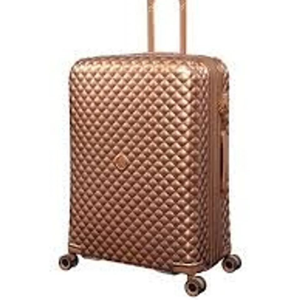 IT LUGGAGE GLITZY METALLIC COPPER LARGE SUITCASE