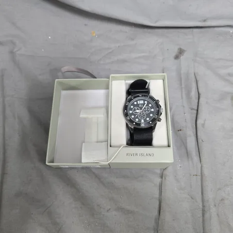 RIVER ISLAND BLACK CHRONOGRAPH WATCH – BOXED 