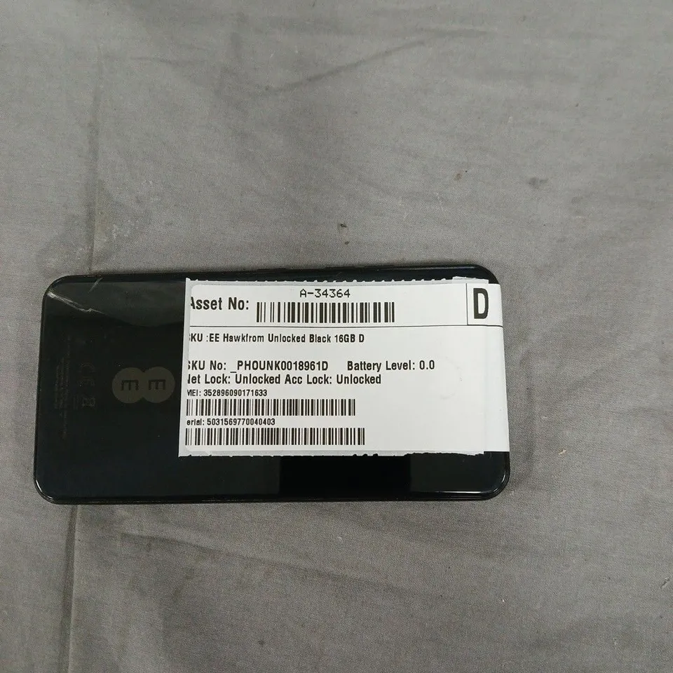 EE HAWKROM UNLOCKED BLACK 16GB ANDROID SMARTPHONE 