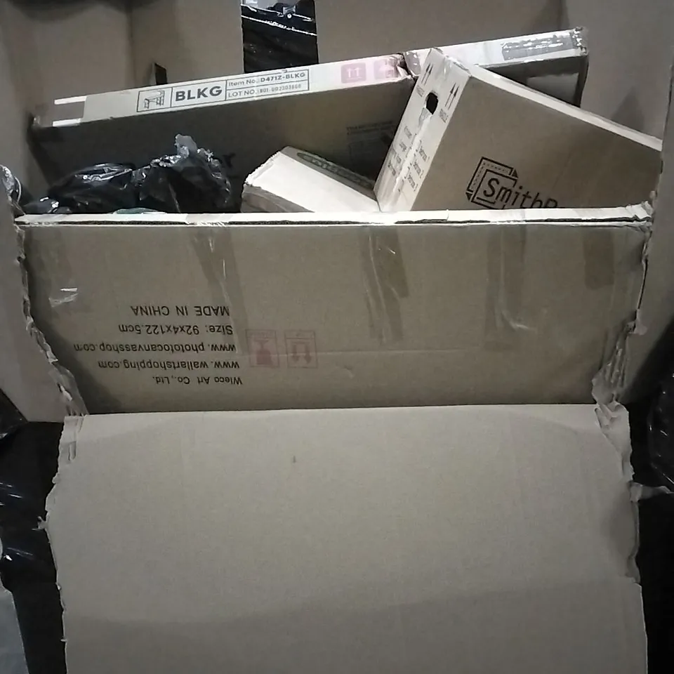 PALLET OF HOUSEHOLD ITEMS TO INCLUDE THERMOSTAT SHOWER, PICTURE FRAME, RUCKSACK AND OTHER ASSORTED ITEMS...