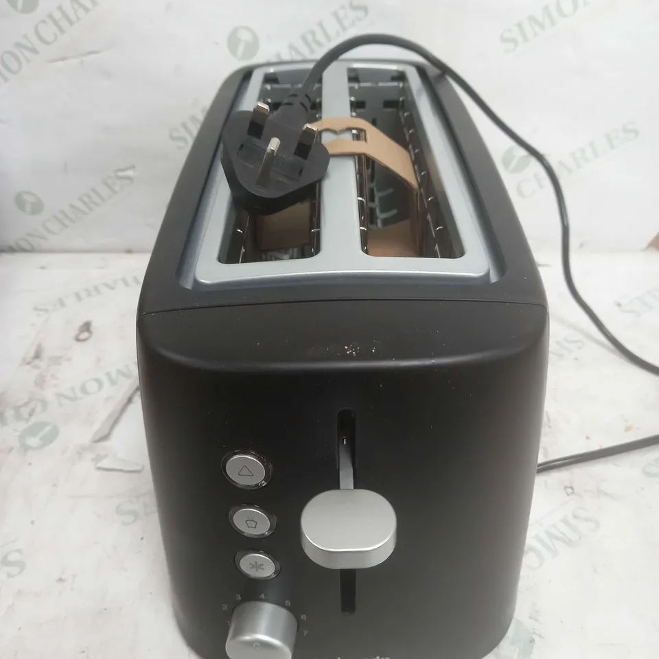 BOXED COOKWORKS BRUSHED STAINLESS STEEL 4 SLICE LONG SLOT TOASTER