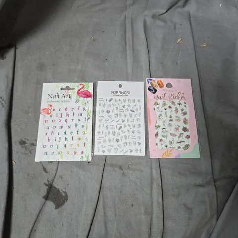 NAIL ART STICKERS – 3 PACKS, ASSORTED DESIGNS