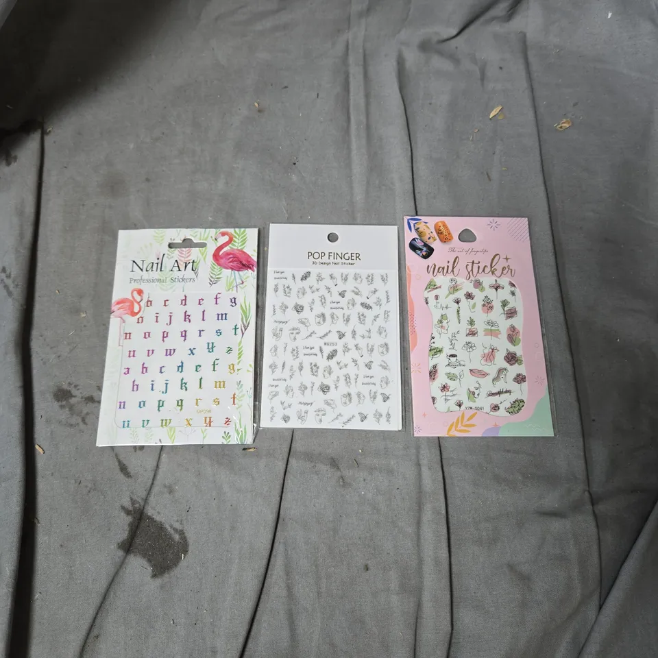 NAIL ART STICKERS – 3 PACKS, ASSORTED DESIGNS