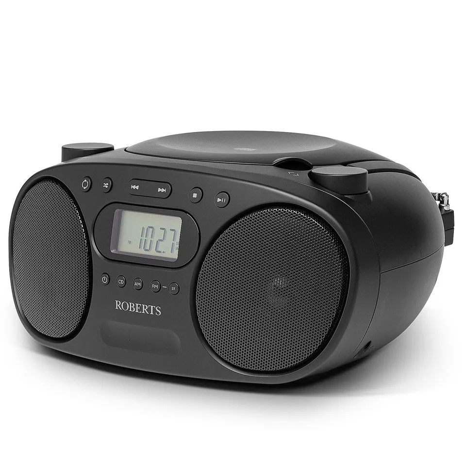 ROBERTS ZOOMBOX FM/AM RADIO WITH CD PLAYER BLACK