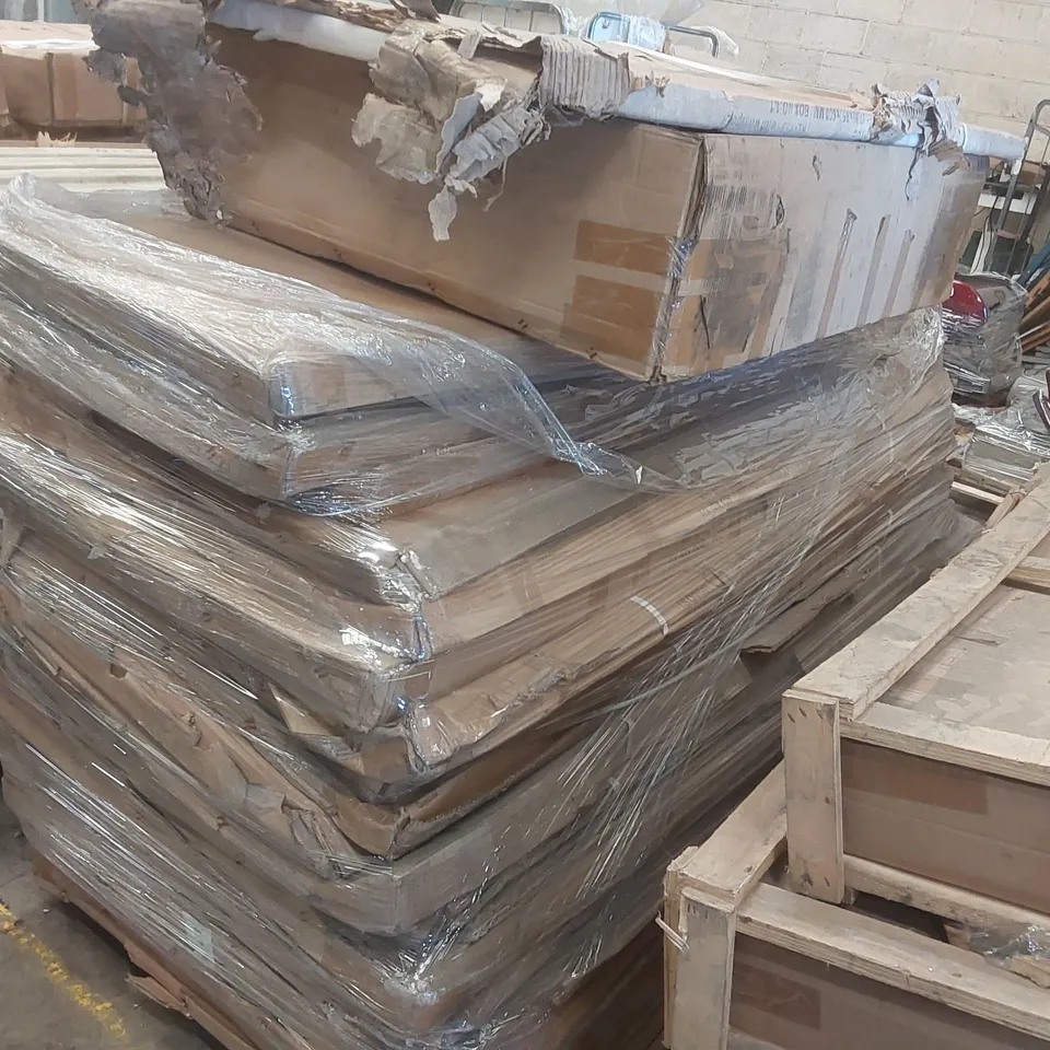 PALLET CONTAINING A LARGE QUANTITY OF ASSORTED BATHROOM FURNITURE PARTS INCLUDING: SHOWER CABINS ECT