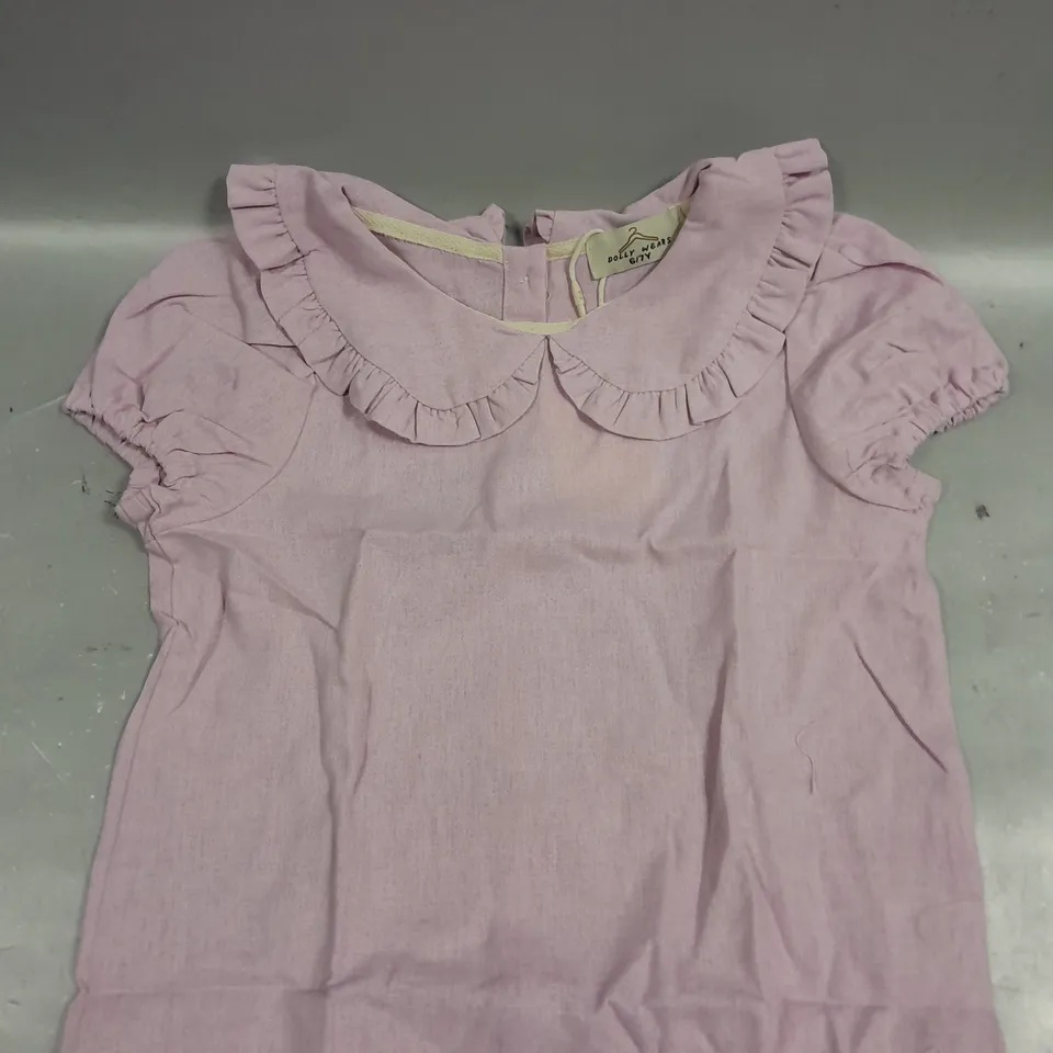 DOLLY WEARS CHILDRENS PINK SHORT SLEEVE DRESS - 6-7YRS 