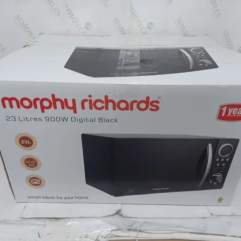 BOXED MORPHY RICHARDS 23 LITRES 900W MICROWAVE IN DIGITAL BLACK