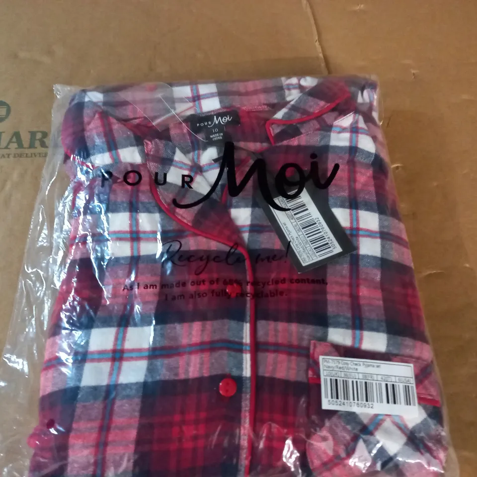 BAGGED POUR MOI COSY CHECK PYJAMA SET - 10 (UK)