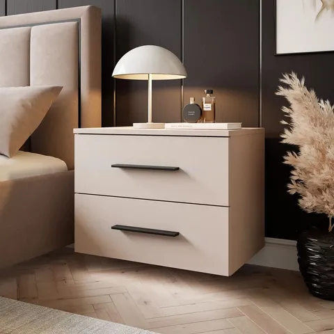 BOXED LINA KASCHMIR II BEDSIDE TABLE WITH LED LIGHTING