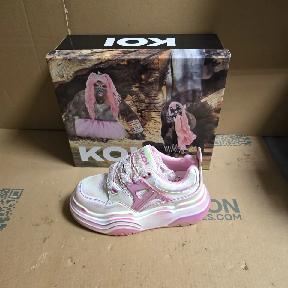 KOI KALEIDOSCOPE PLATFORM TRAINERS - RAINBOW - UK SIZE 3