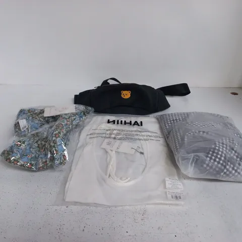 BOX OF APPROXIMATELY 25 ASSORTED CLOTHING ITEMS OF VARIOUS SIZES AND STYLES