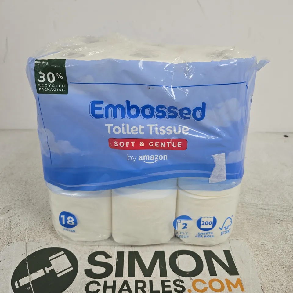 EMBOSSED TOILET TISSUE – SOFT & GENTLE, 18 ROLLS 