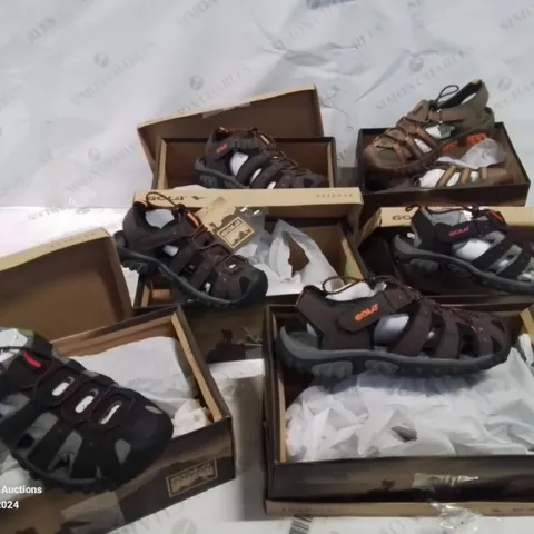 6 NEW BOXED PAIRS OF CHILDREN'S GOLA OUTDOOR HARD WEARING WALKING SANDALS (VARIOUS COLOURS AND SIZES)