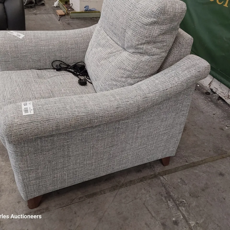 QUALITY BRITISH DESIGNER G PLAN RILEY POWER RECLINING EASY CHAIR MOOR SEA FABRIC 