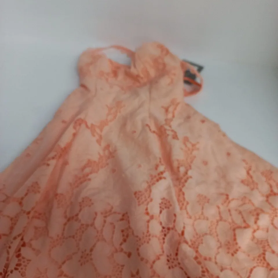 HOUSE OF CB ISLA PEACH LACE DRESS – SIZE M