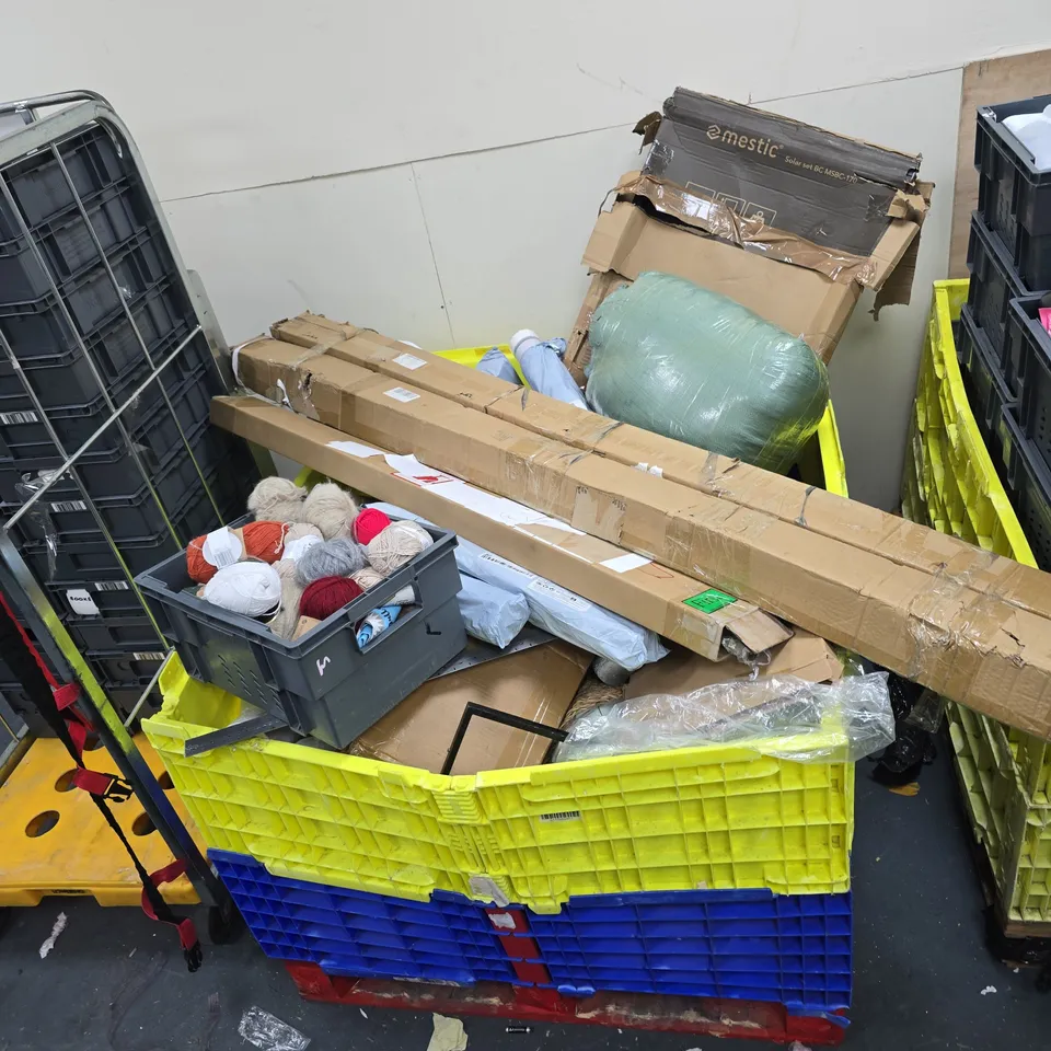 PALLET TO CONTAIN LARGE AMOUNT OF ASSORTED ITEMS TO INCLUDE: ASSORTED YARN BALLS