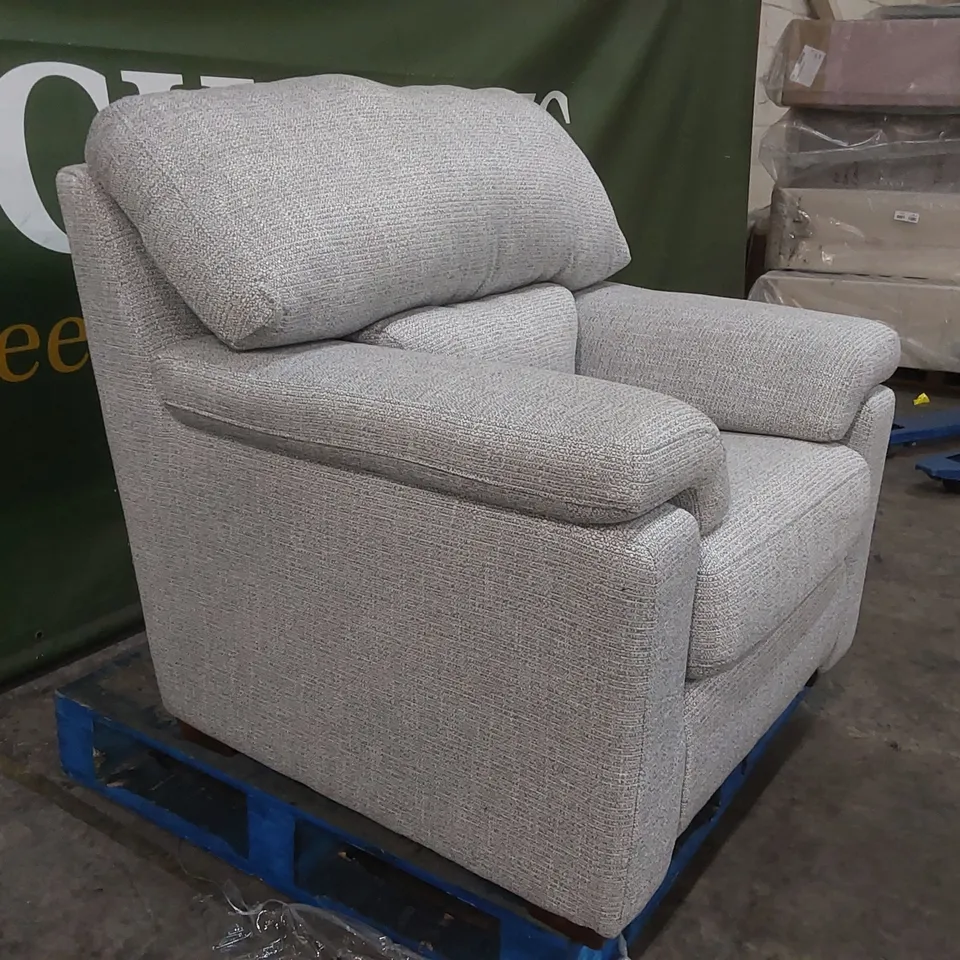 QUALITY DESIGNER HOUSTON FABRIC UPHOLSTERED ARMCHAIR