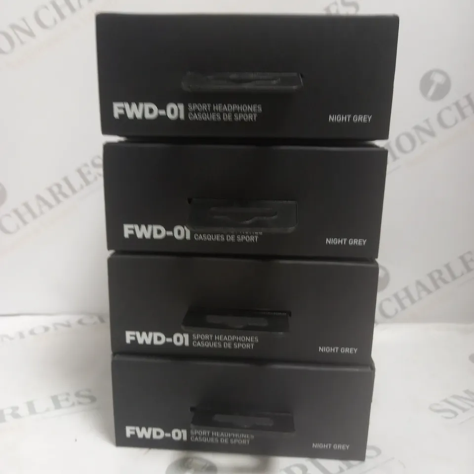 4 X BOXED ADIDAS FWD-01 SPORTS BLUETOOTH EARPHONES - NIGHT GREY	