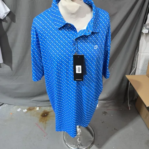 DRUIDS BLUE PATTERNED COLLARED SHIRT – SIZE XL