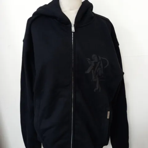 REPRESENT CHERUB INITIAL ZIP HOODIE IN BLACK - SIZE XS