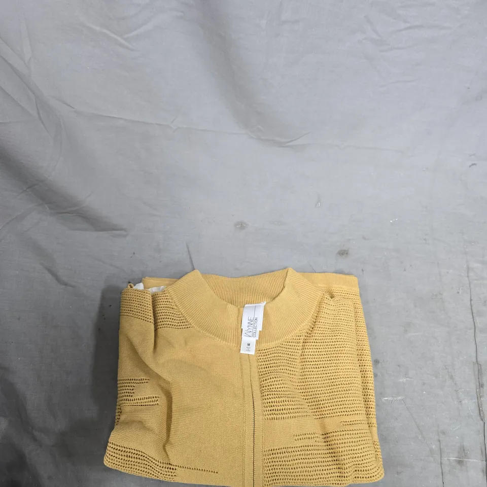 KYNNE COLLECTION CARDIGAN – MUSTARD KNIT, SIZE M