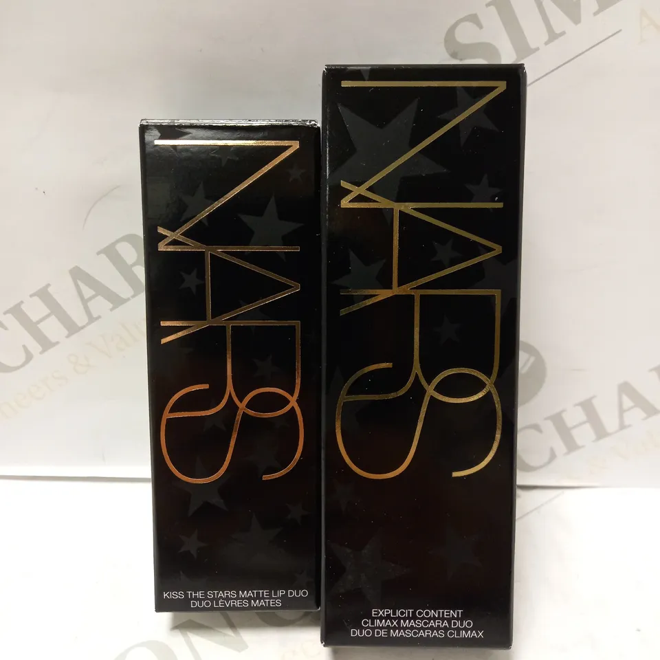LOT OF 2 NARS PRODUCTS TO INCLUDE DRAGON GIRL KISS THE STARS MATTE LIP DUO & EXPLICIT CONTENT CLIMAX MASCARA DUO