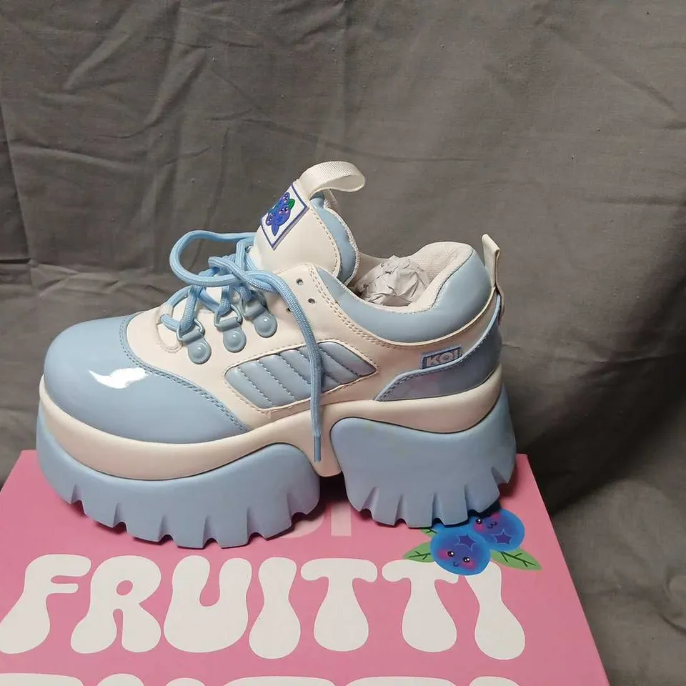 KOI FRUITTI TUTTI BLUEBERRY SMOOTHIE TRAINERS – UK4, BLUE