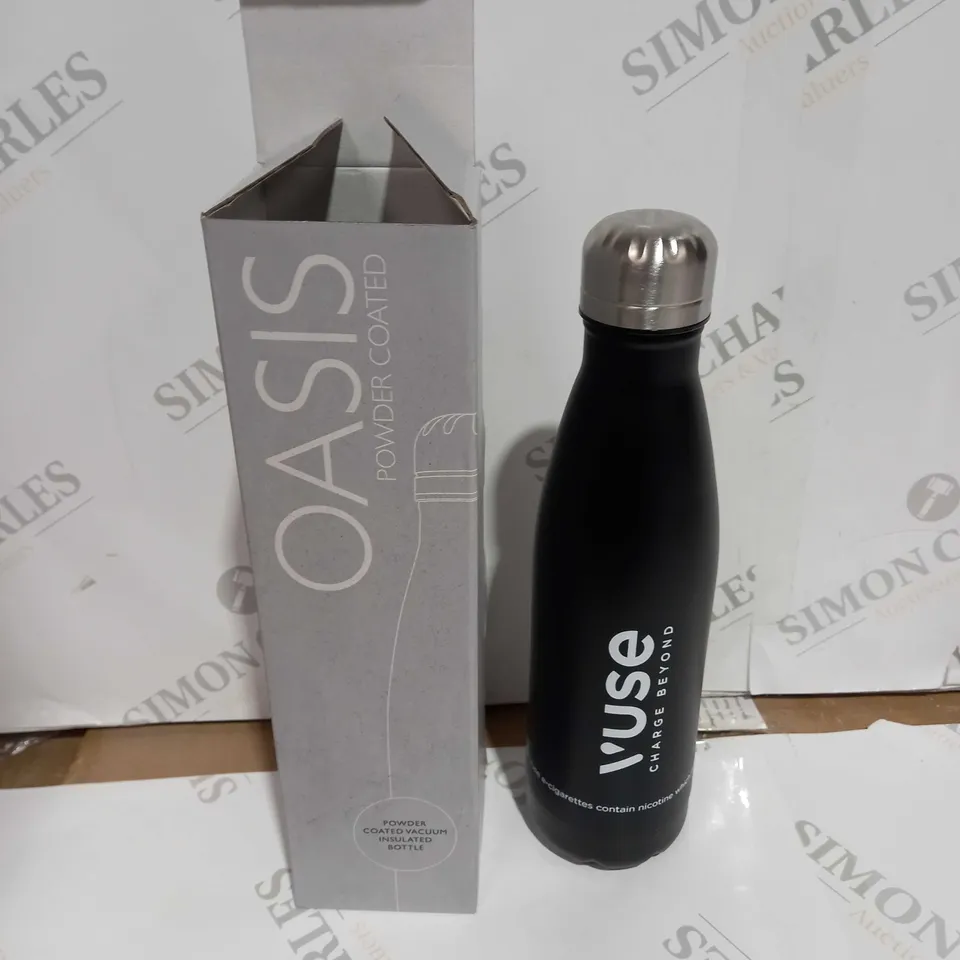 OASIS POWDER COATED BLACK VACUUM INSULATED BOTTLE