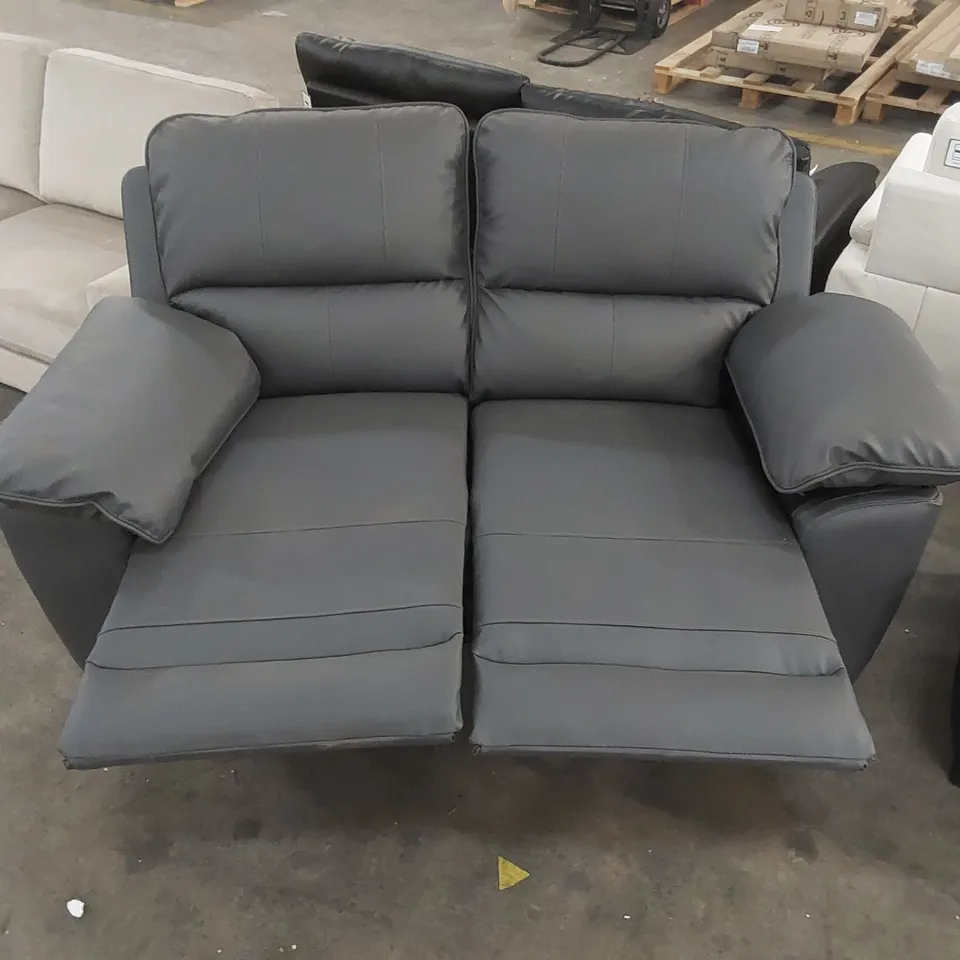 QUALITY DESIGNER 2-SEATER MANUAL RECLINER FAUX LEATHER SOFA 