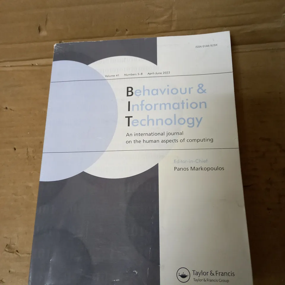 "BEHAVIOUR & INFORMATION TECHNOLOGY"