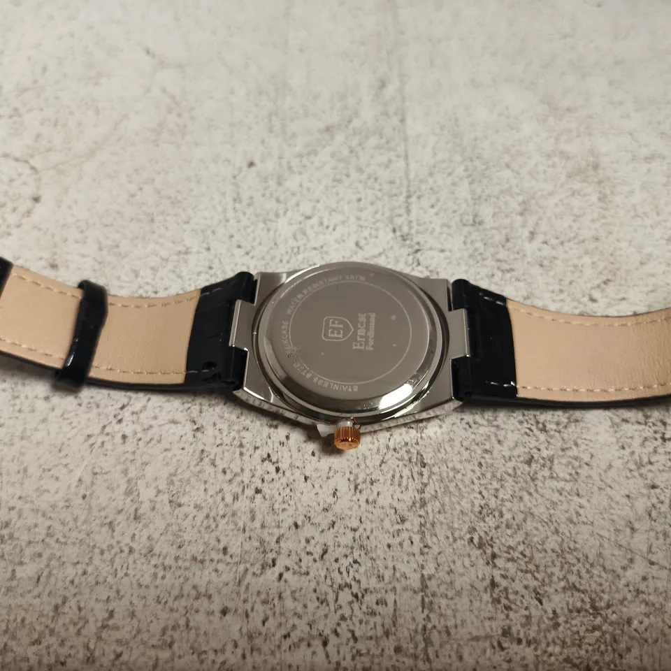 ERNEST FERDINAND QUARTZ WRISTWATCH – BOXED WITH LEATHER STRAP