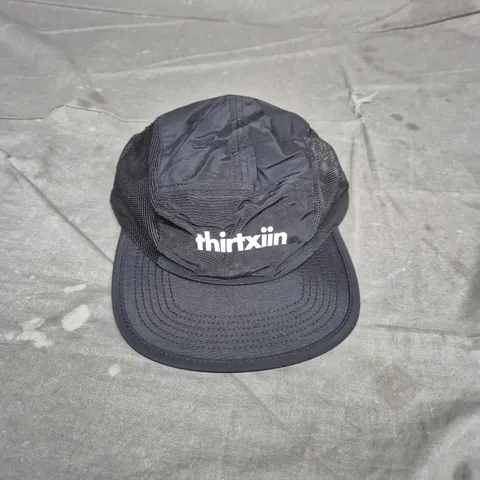 BLACK MESH-BACK CAP WITH WHITE LOGO