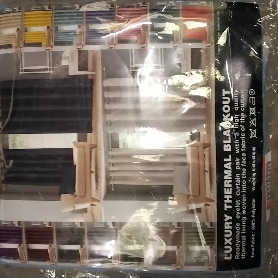 LUXURY THERMAL BLACKOUT CURTAINS COLOUR: LIGHT BLUE SIZE: 90 X 90"