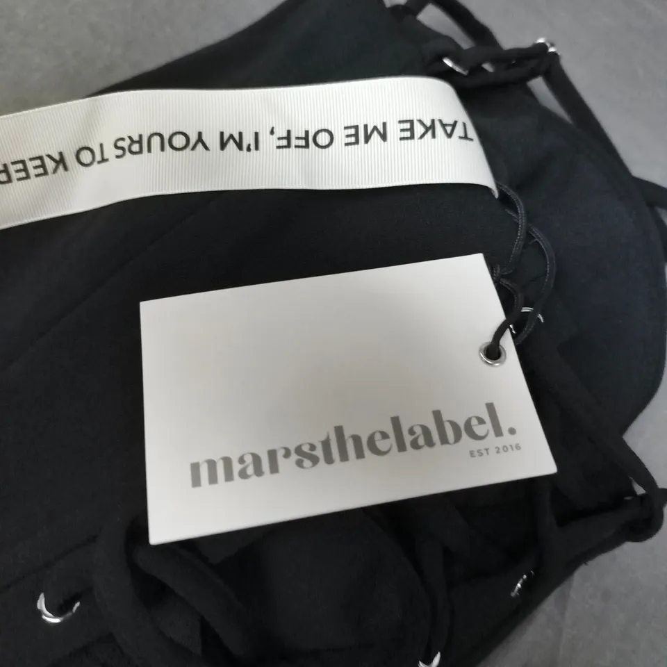 MARS THE LABEL BLACK BUSTIER TOP SIZE 14 