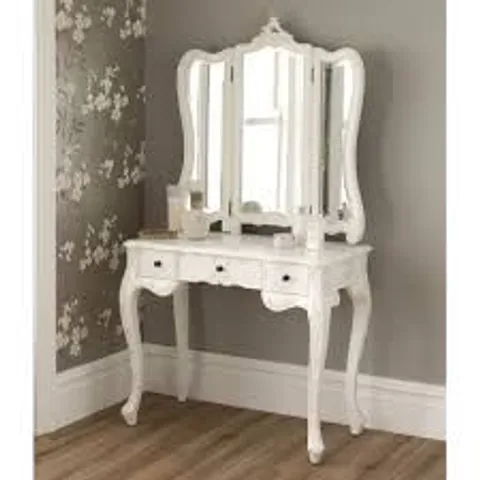 BOXED HOMESDIRECT365 LA ROCHELLE ANTIQUE FRENCH DRESSING TABLE - LARGE (2 BOXES)