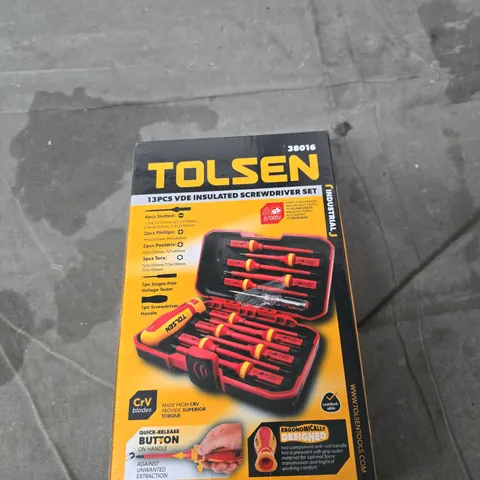 TOLSEN 13-PIECE VDE INSULATED SCREWDRIVER SET – BOXED