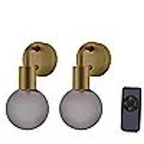 SFIXX SET OF TWO RECHARGEABLE GLASS WALL LIGHTS WITH REMOTE