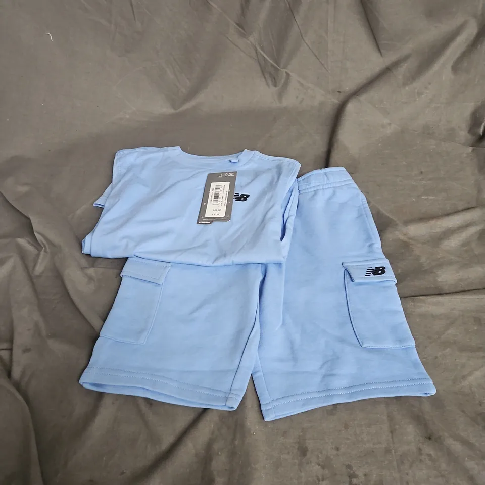 NEW BALANCE TSHIRT & SHORTS SET IN LIGHT BLUE SIZE 5-6YRS