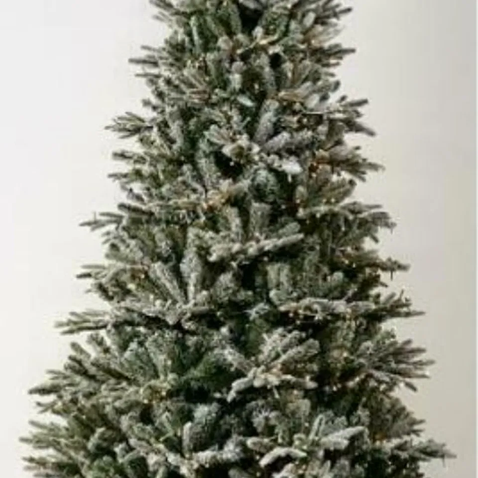 BOXED SANTA'S BEST 116 FUNCTION PRE-LIT DELUXE SPRUCE CHRISTMAS TREE - SNOW KISSED 6FT
