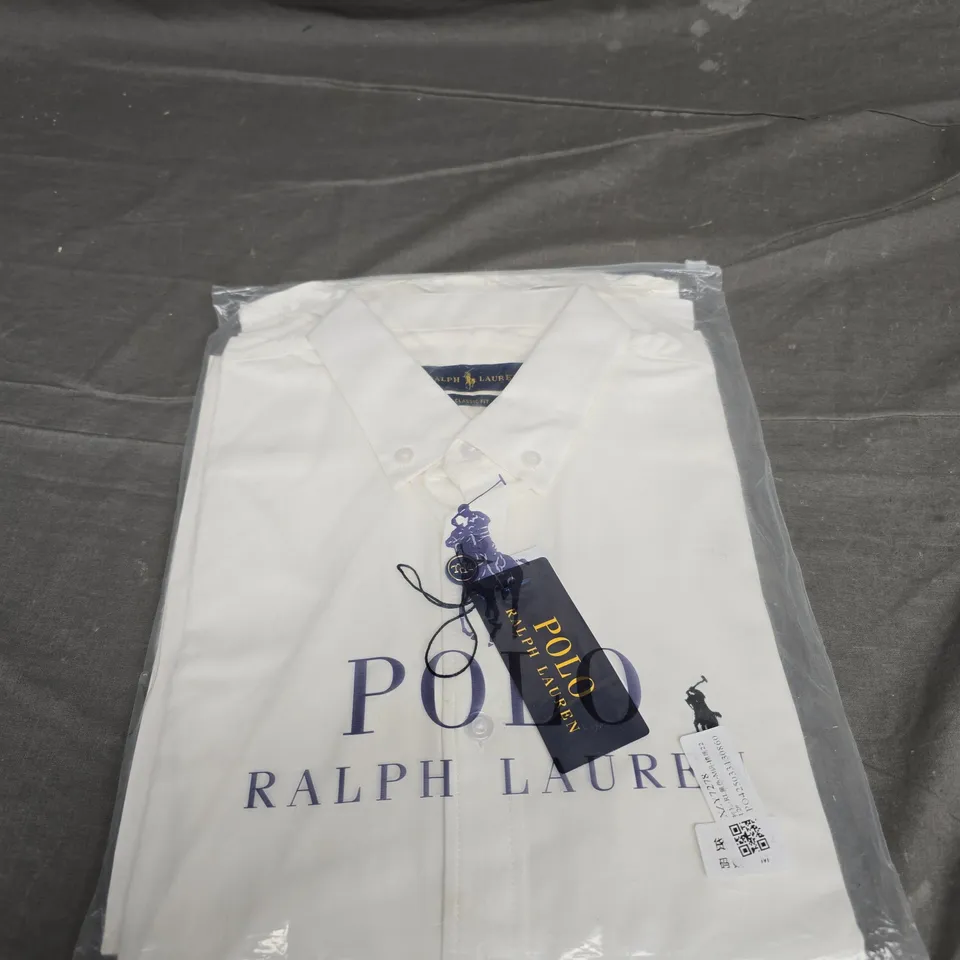 POLO RALPH LAUREN WHITE LONG SLEEVE SHIRT SIZE M 