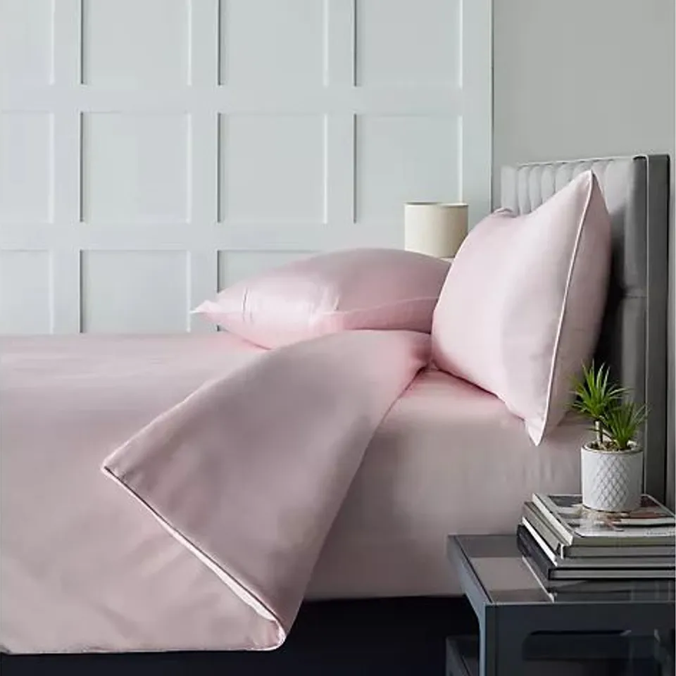 NORTHERN NIGHTS 400TC SILKY SOFT BREATHABLE BAMBOO COTTON 4 PIECE DUVET SET PINK DOUBLE