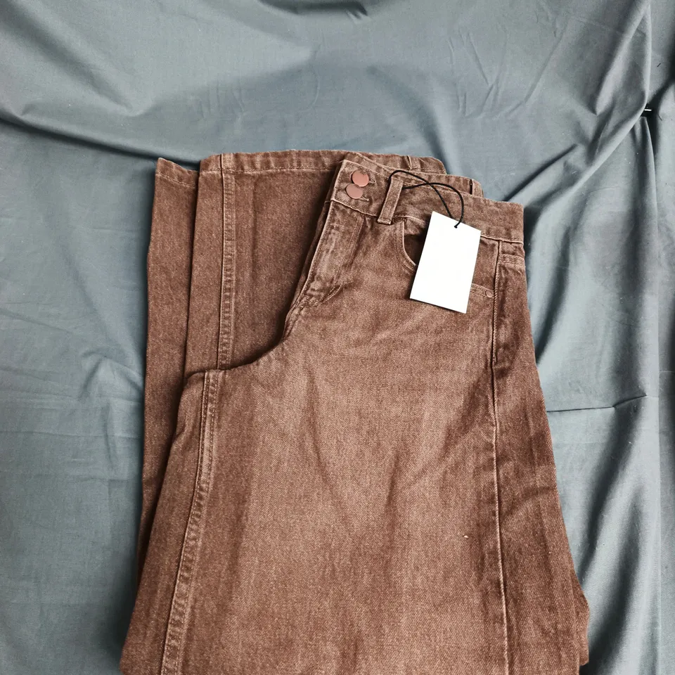 ZARA WOMEN'S BROWN DENIM JEANS - UK 10
