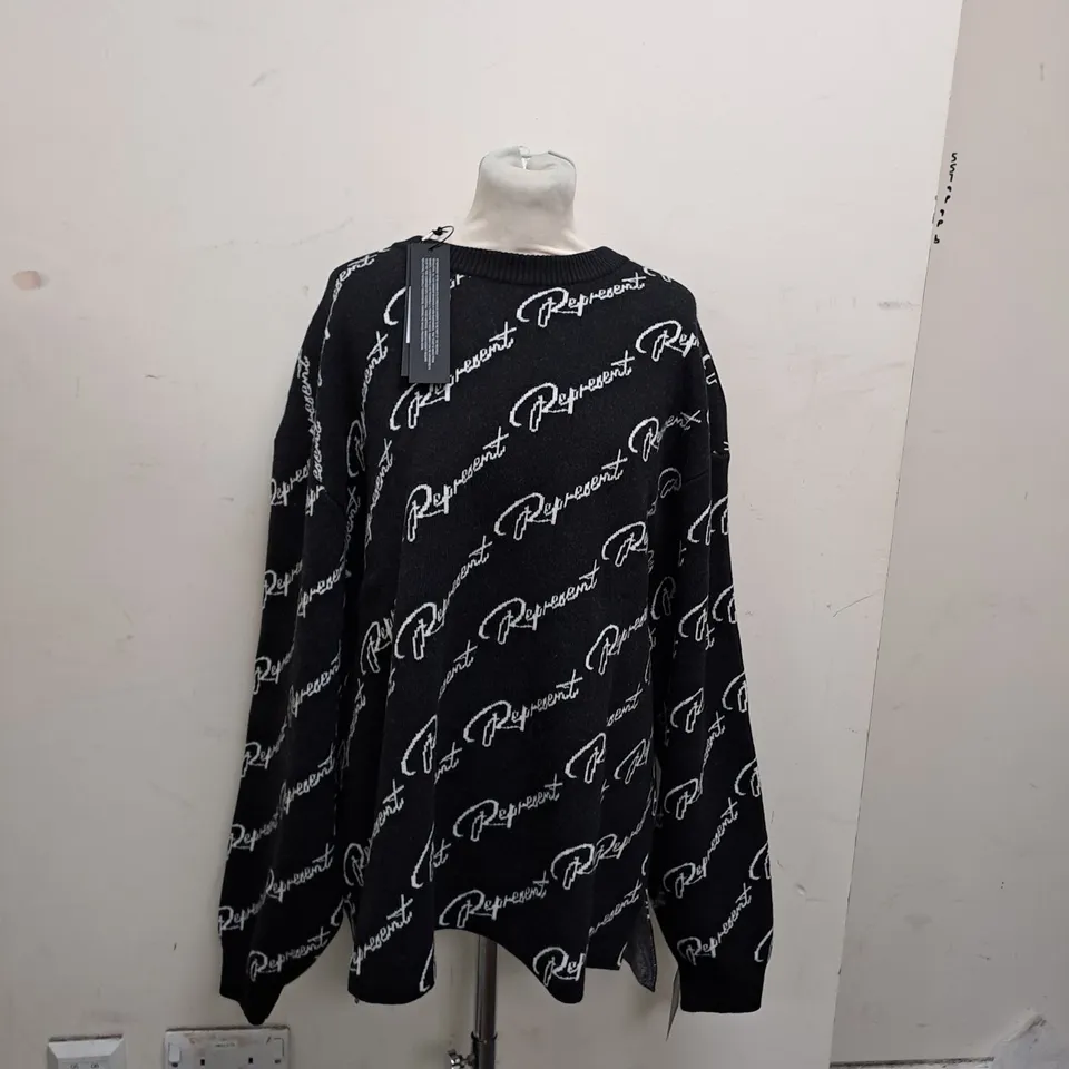 REPRESENT JACQUARDS SWEATER WOOL BLACK - XL