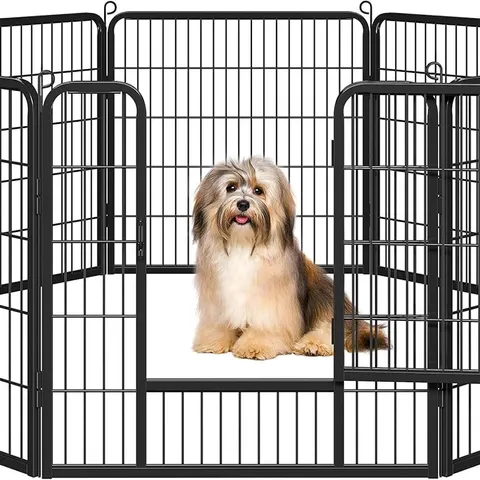 BOXED YAHEETECH 8-PANEL HEAVY-DUTY DOG PLAYPEN FOR PUPPIES/SMALL DOGS, PET EXERCISE PEN FOR GARDEN/YARD INDOOR/OUTDOOR USE 80CM HEIGHT
