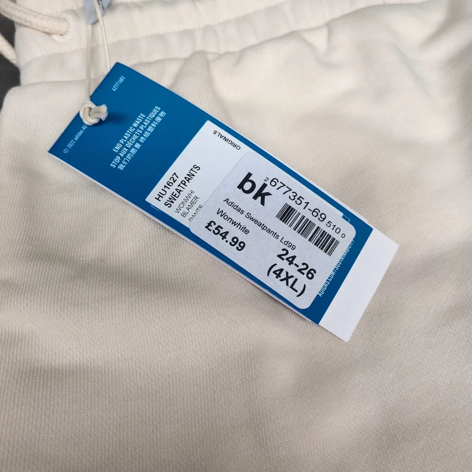ADIDAS SWEATPANTS IN OFF WHITE - SIZE 4XL